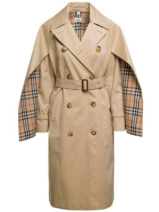 Burberry Cotton Gabardine Trench Coat Honey