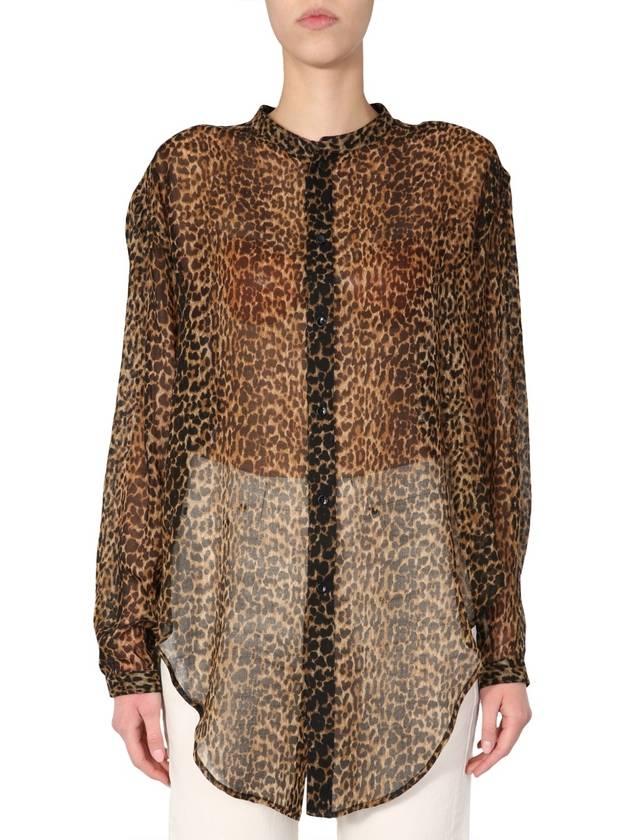 Saint Laurent Leopard Blouse 605378 Y653S 9665