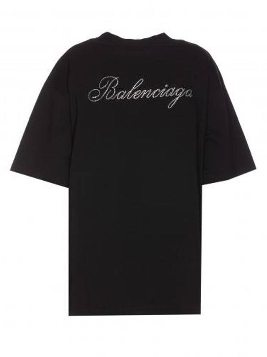 Balenciaga Logo Print Short Sleeve T-Shirt Black