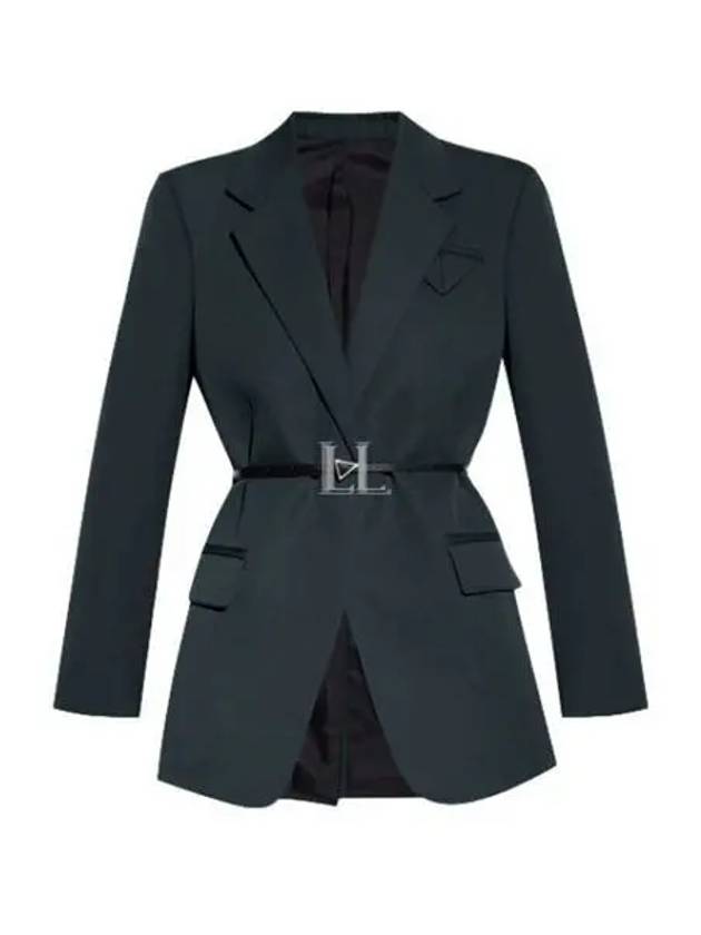 Bottega Veneta Belted Wool Blazer Jacket Green
