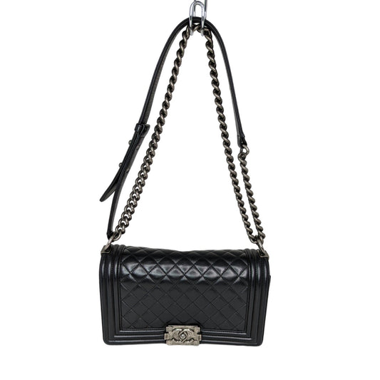 Chanel bag Black Quilted Calfskin Medium Boy Bag