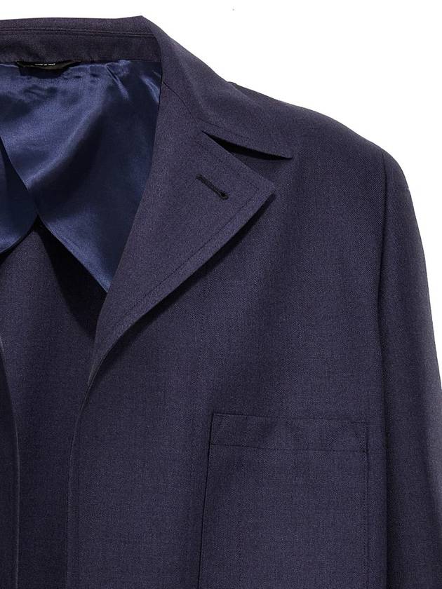 Fendi Single Breasted Wool Jacket Navy