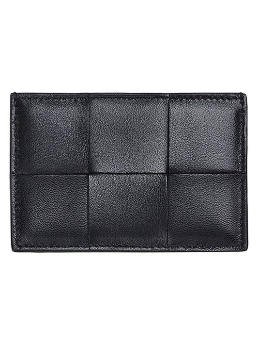 Bottega Veneta Intrecciato Lambskin Calfskin Card Wallet Black