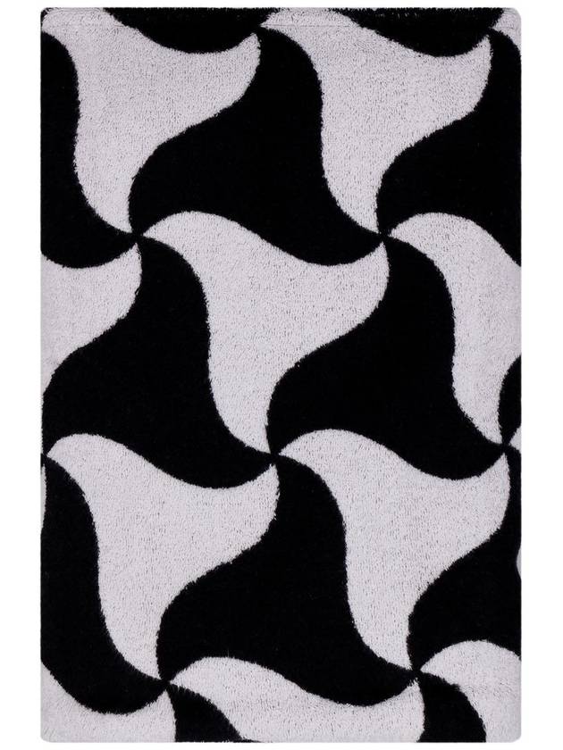 Bottega Veneta Wavy Triangle Beach Towel Black White