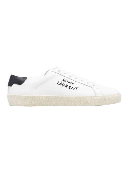 Saint Laurent Court Classic Black Tab Low Top Sneakers White