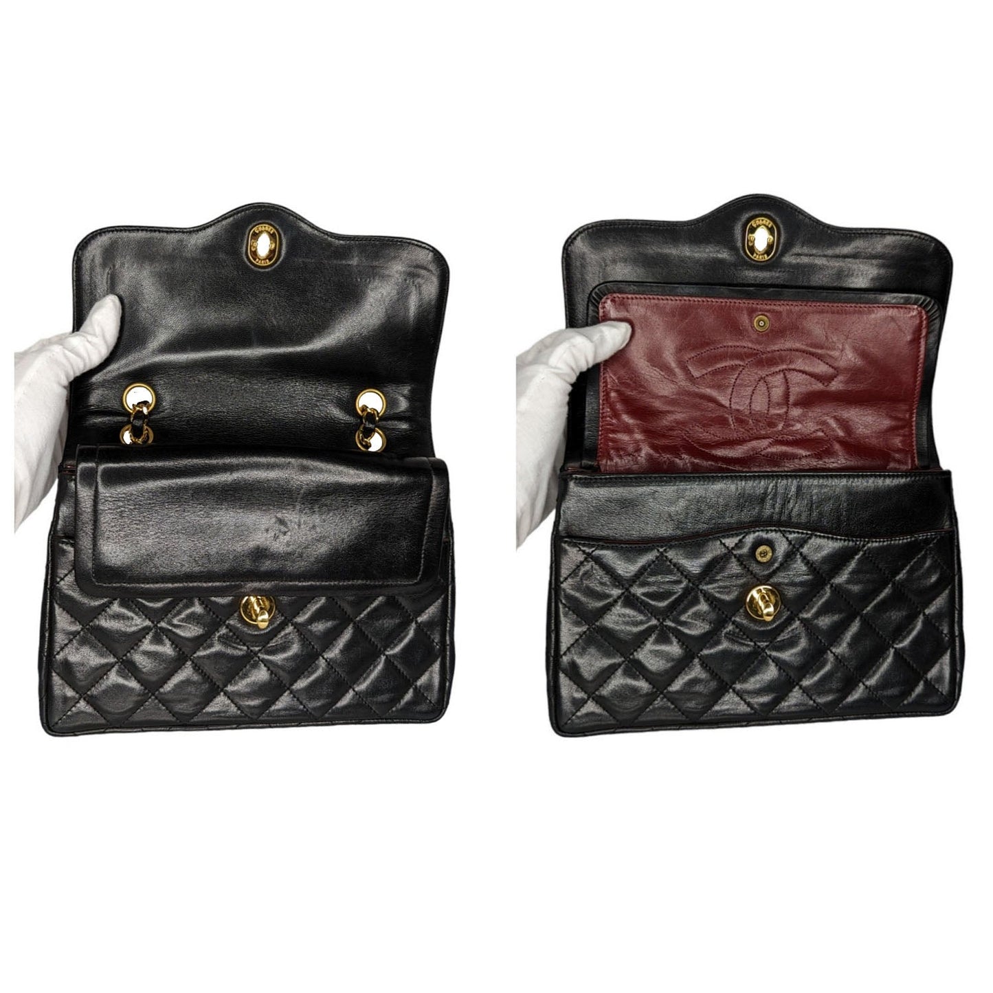 Chanel bag Vintage Black Coco Paris Double Flap Bag