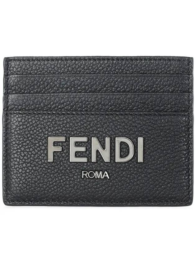 Fendi Signature Leather Card Wallet Black