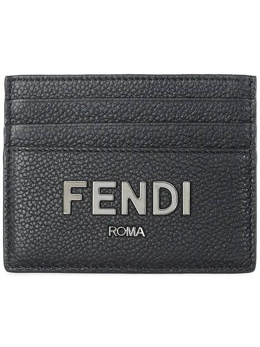 Fendi Signature Leather Card Wallet Black