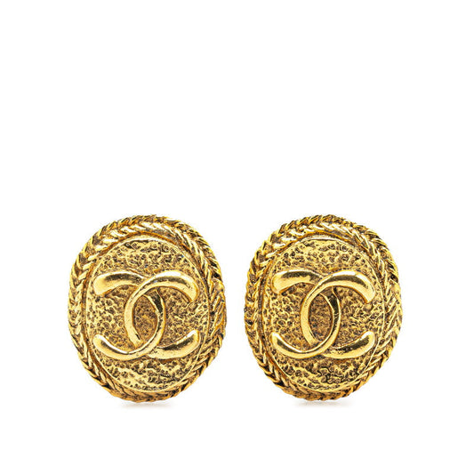 Chanel Gold Oval Earrings