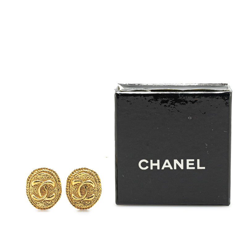 Chanel Gold Oval Earrings