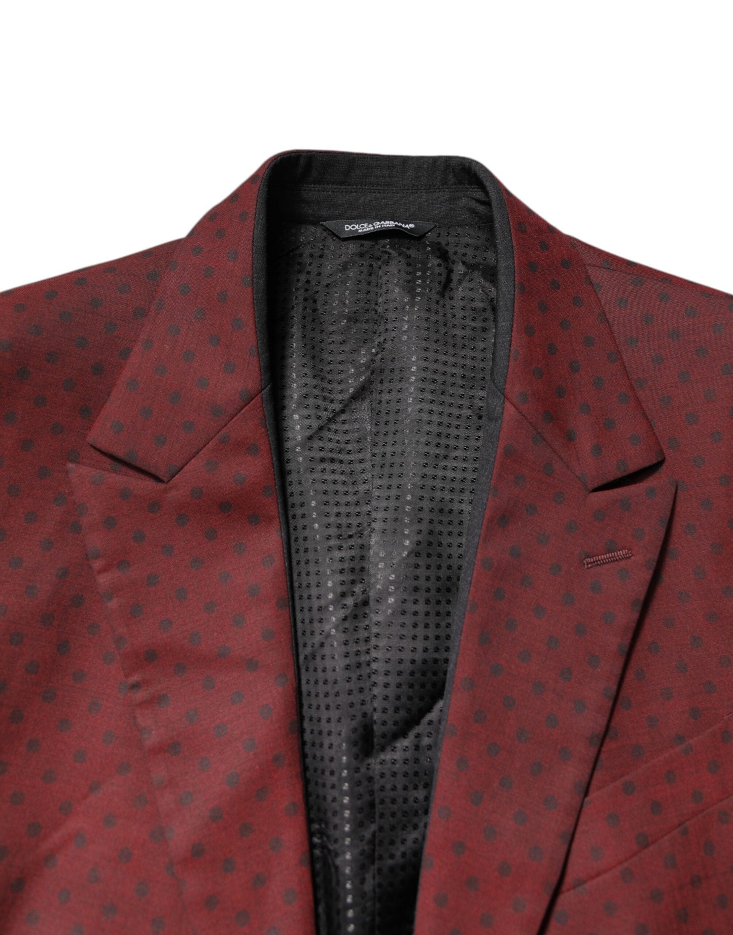 Dolce & Gabbana Maroon Wool Slim Fit Men Coat Jacket Men's Blazer ()