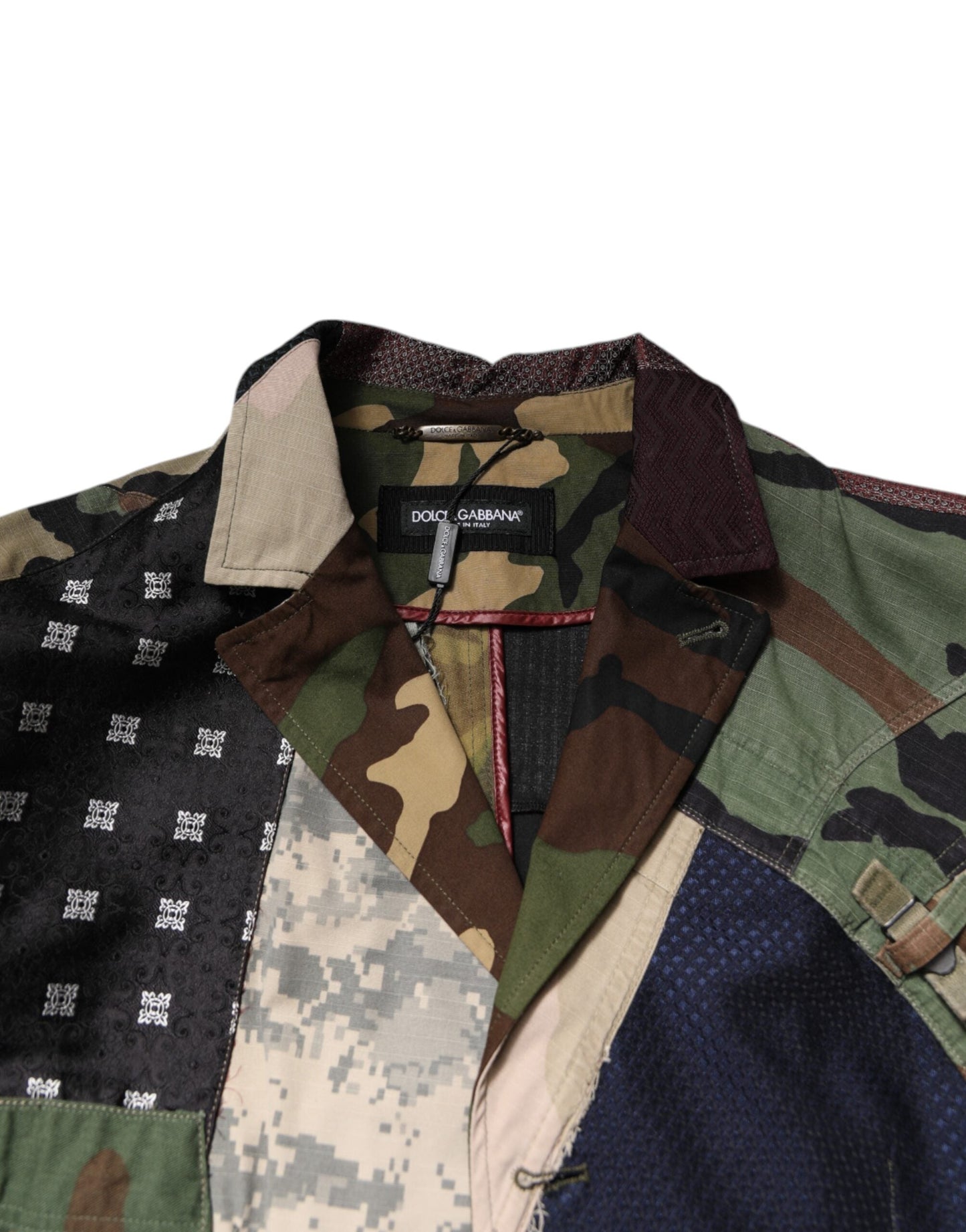 Dolce & Gabbana Multicolor Camouflage Patchwork Coat Men's Blazer ()
