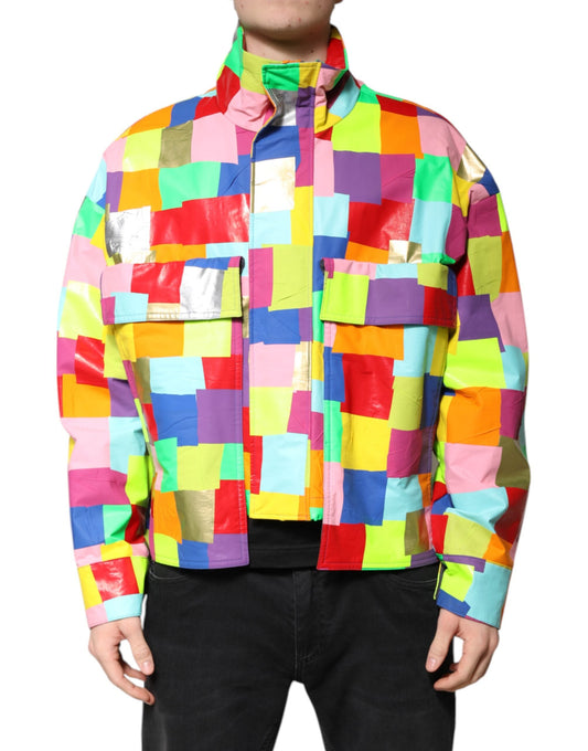 Dolce & Gabbana Multicolor Cotton Full Zip Men Biker Men's Jacket ()