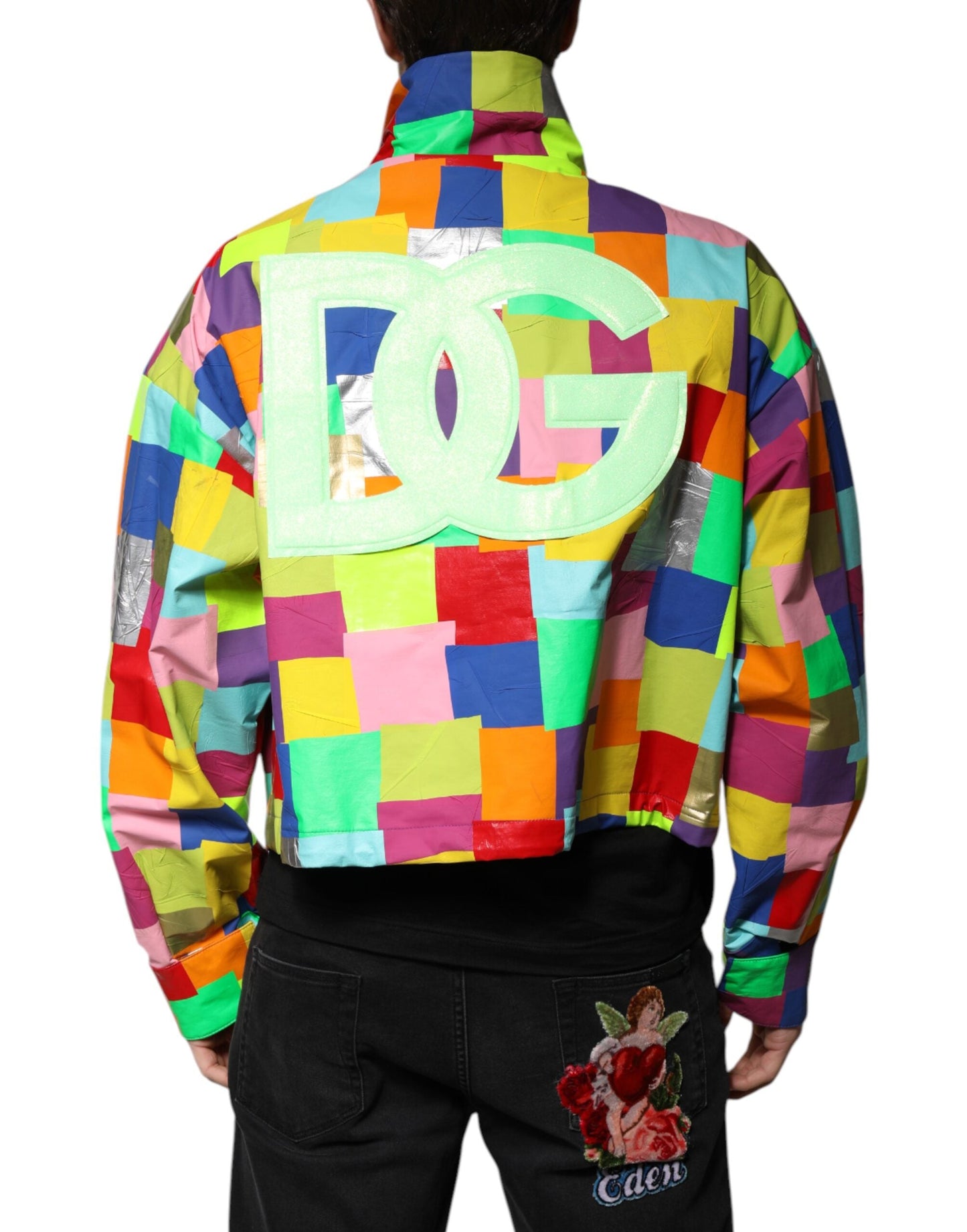Dolce & Gabbana Multicolor Cotton Full Zip Men Biker Men's Jacket ()