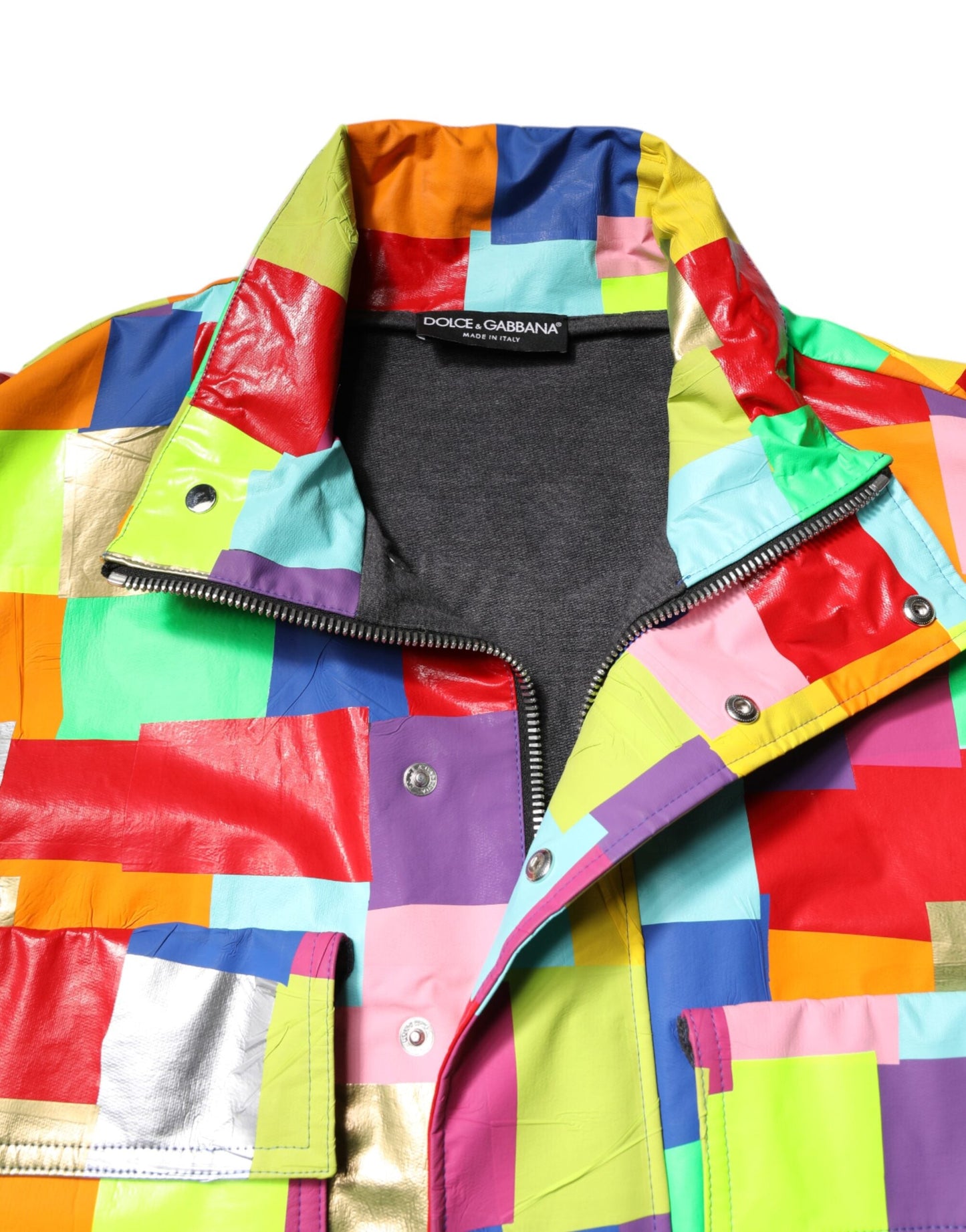 Dolce & Gabbana Multicolor Cotton Full Zip Men Biker Men's Jacket ()