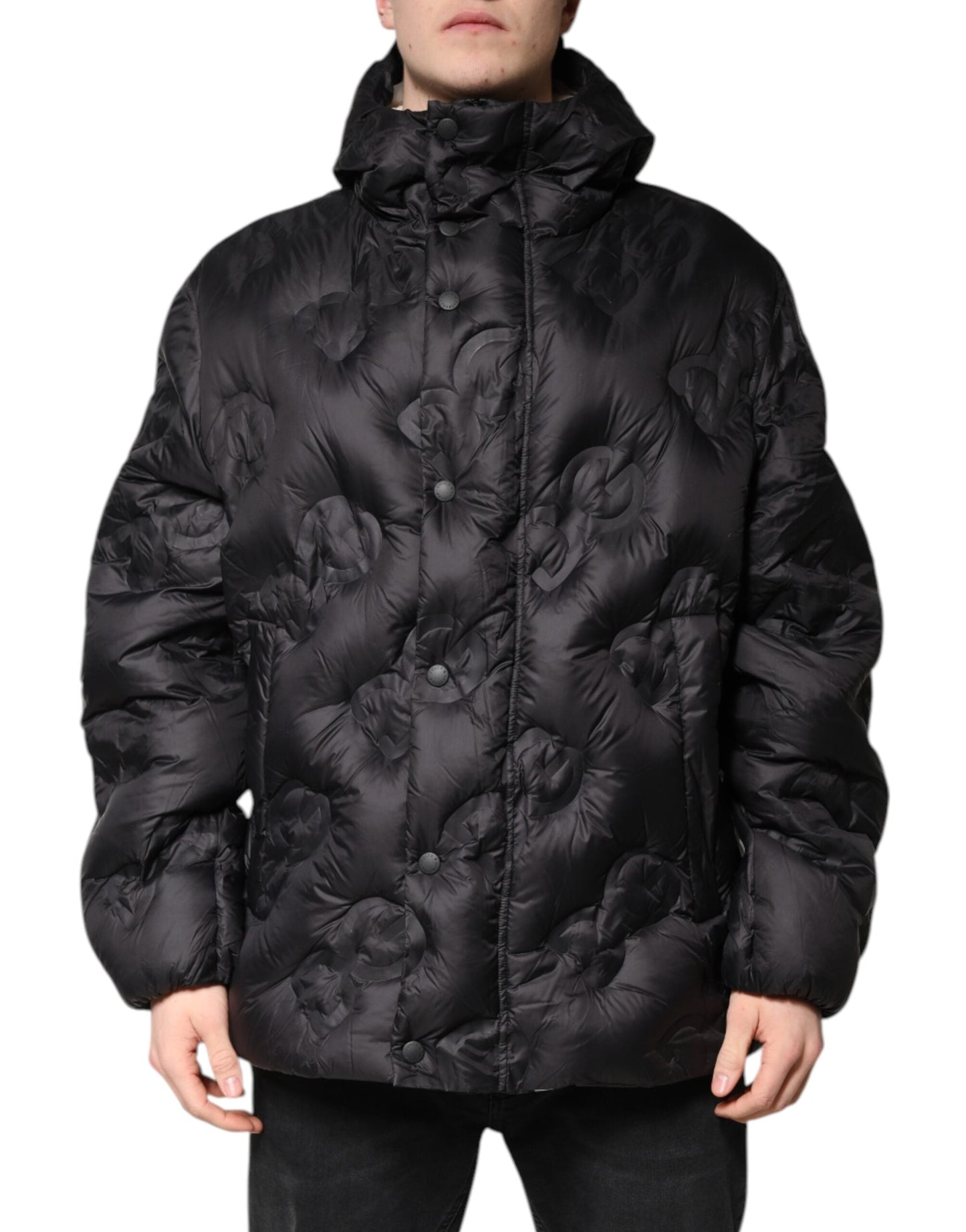 Dolce & Gabbana Black Hooded Parka Coat Winter Men's Jacket