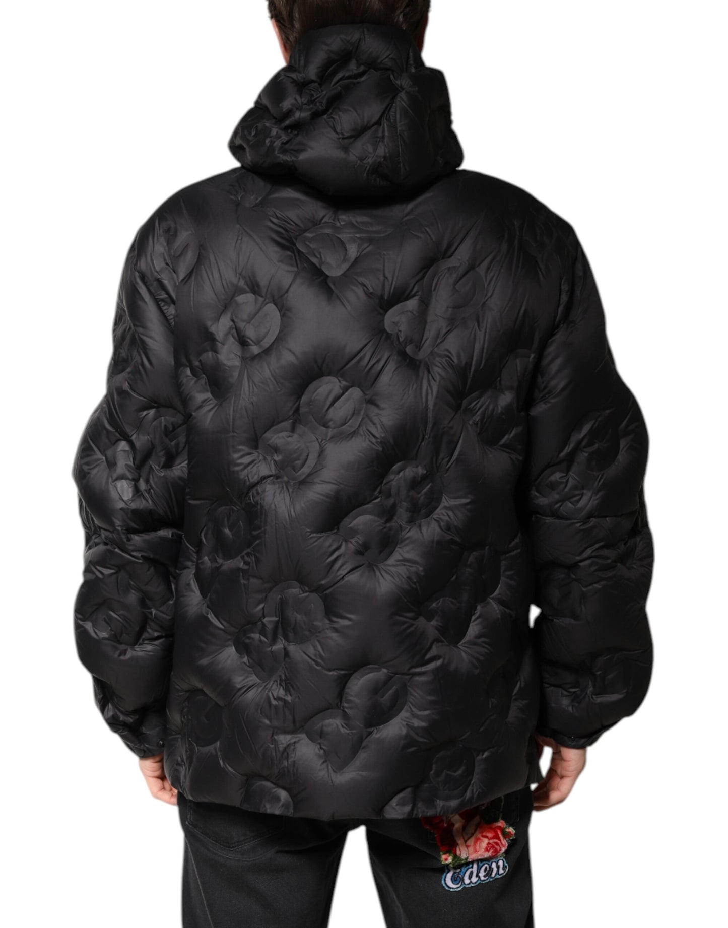 Dolce & Gabbana Black Hooded Parka Coat Winter Men's Jacket