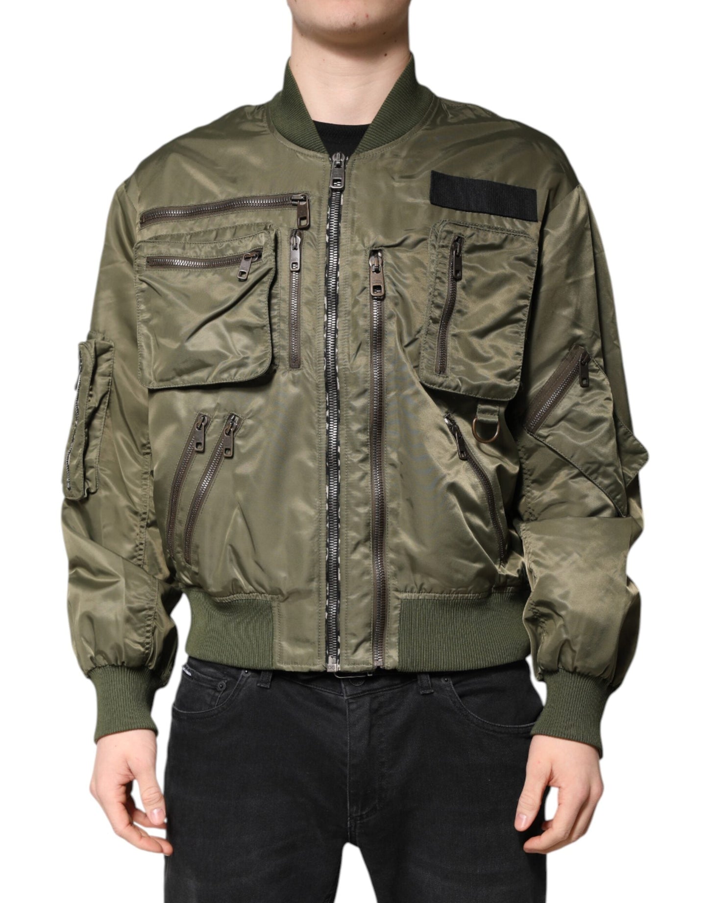Dolce & Gabbana Green Nylon Full Zip Men Bomber Men's Jacket ()