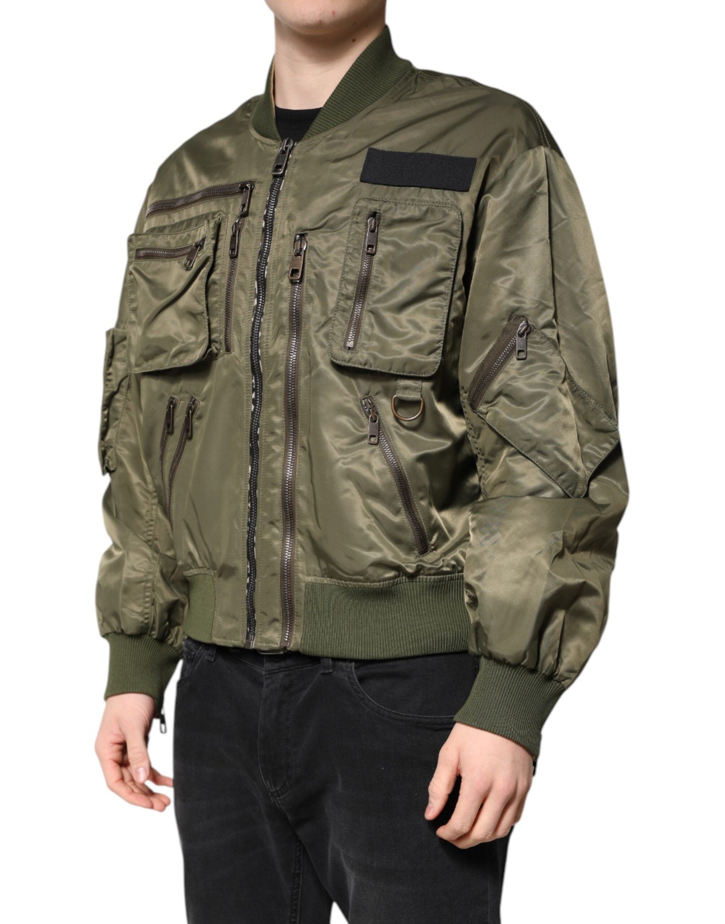 Dolce & Gabbana Green Nylon Full Zip Men Bomber Men's Jacket ()