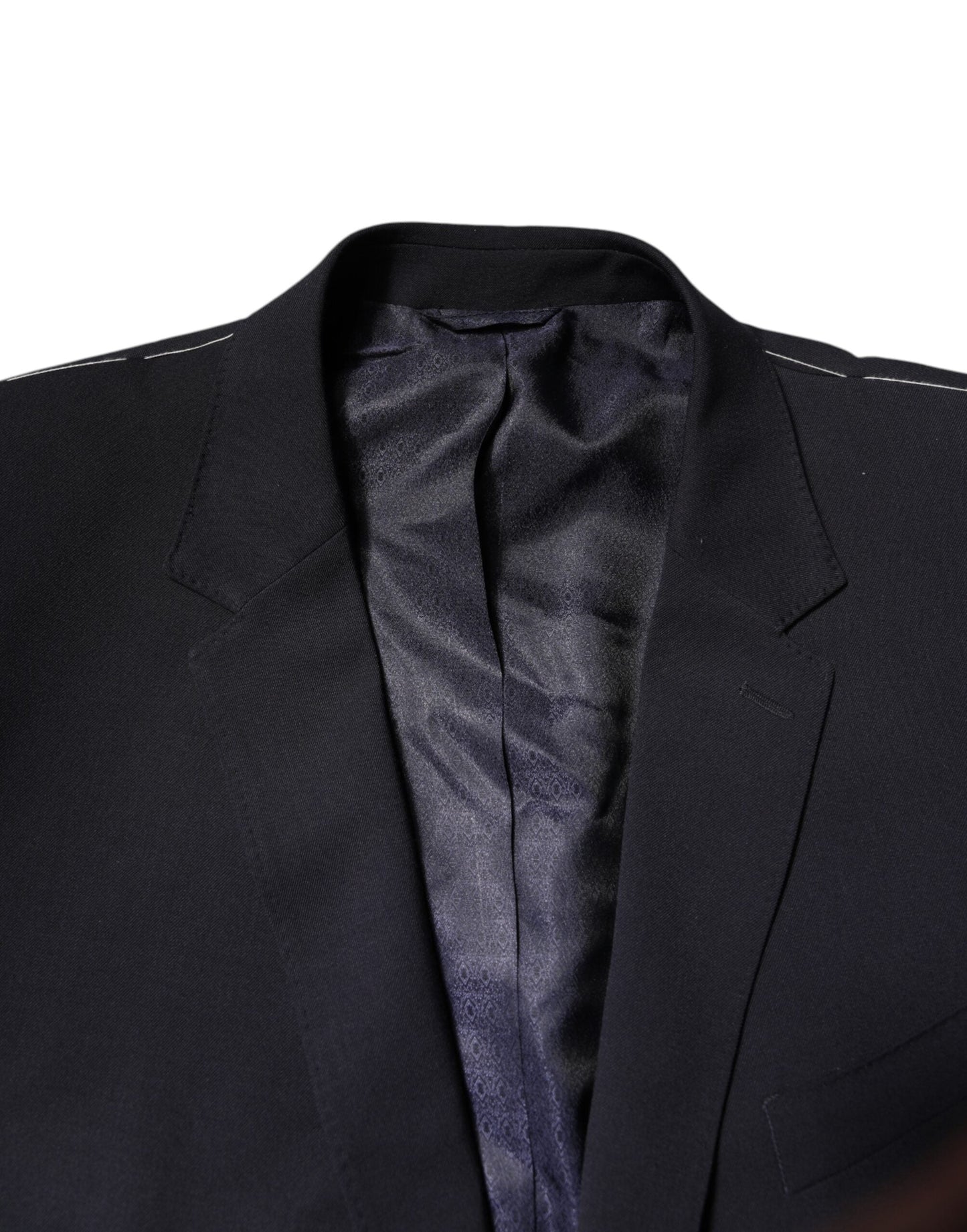 Dolce & Gabbana Dark Blue Wool Single Breasted Coat Men's Blazer