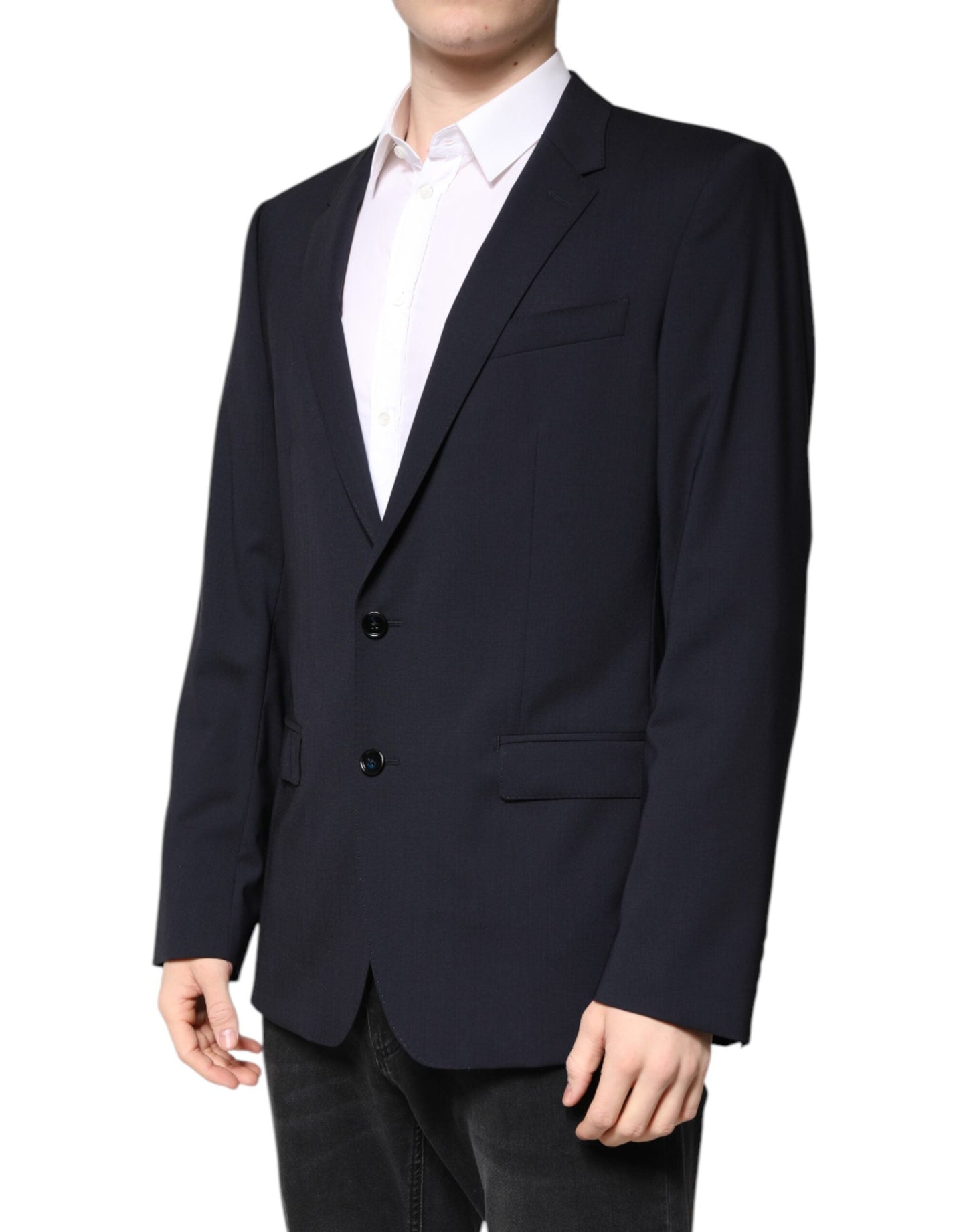Dolce & Gabbana Black MARTINI Single Breasted Coat Men's Blazer