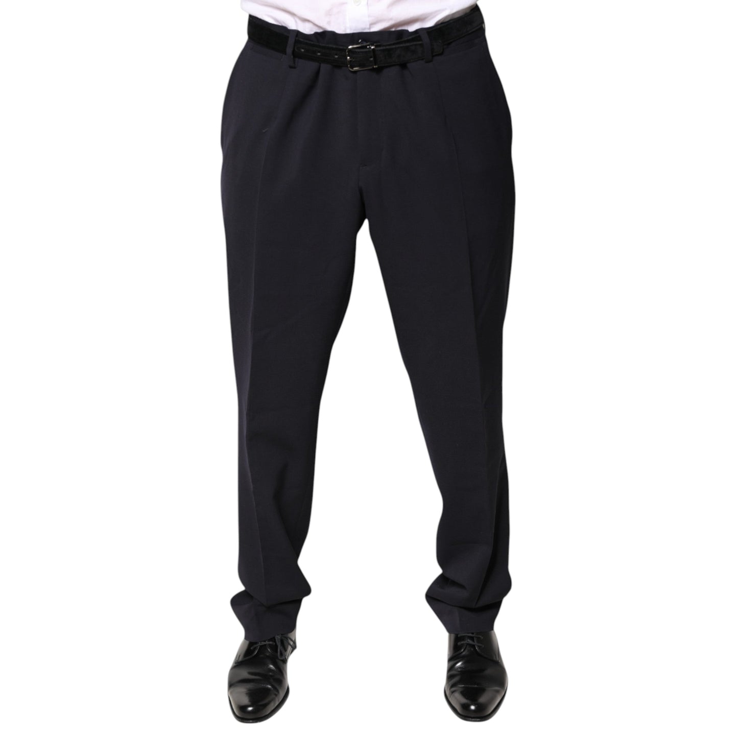 Dolce & Gabbana Black Wool Mid Waist Dress Men's Pants ()