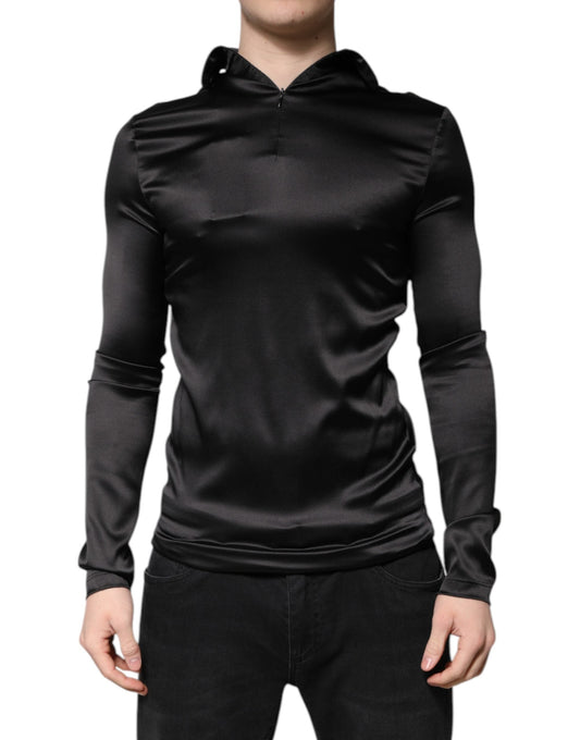 Dolce & Gabbana Black Silk Turtleneck Men Pullover Men's Sweater