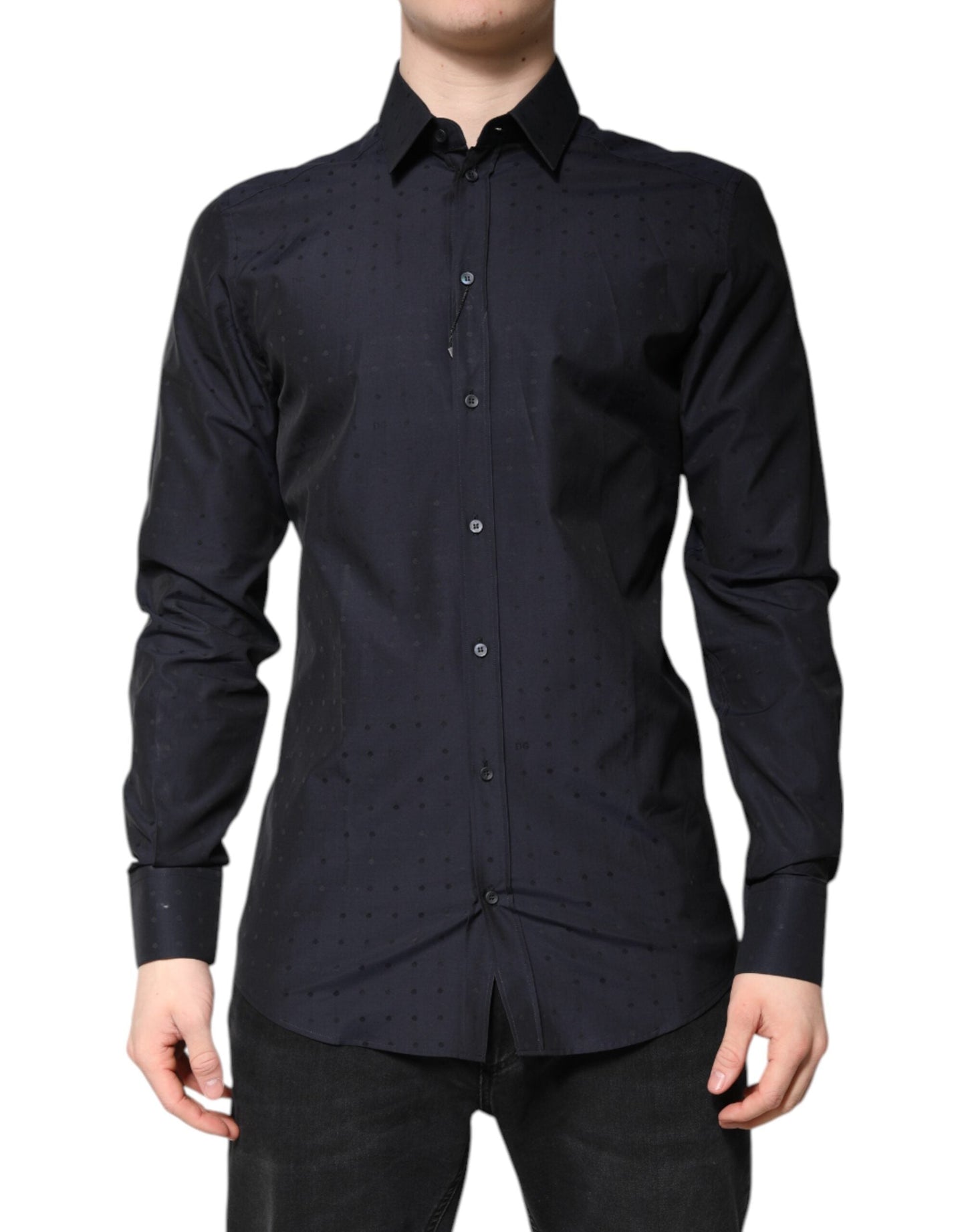 Dolce & Gabbana Black Cotton GOLD Men Dress Formal Men's Shirt