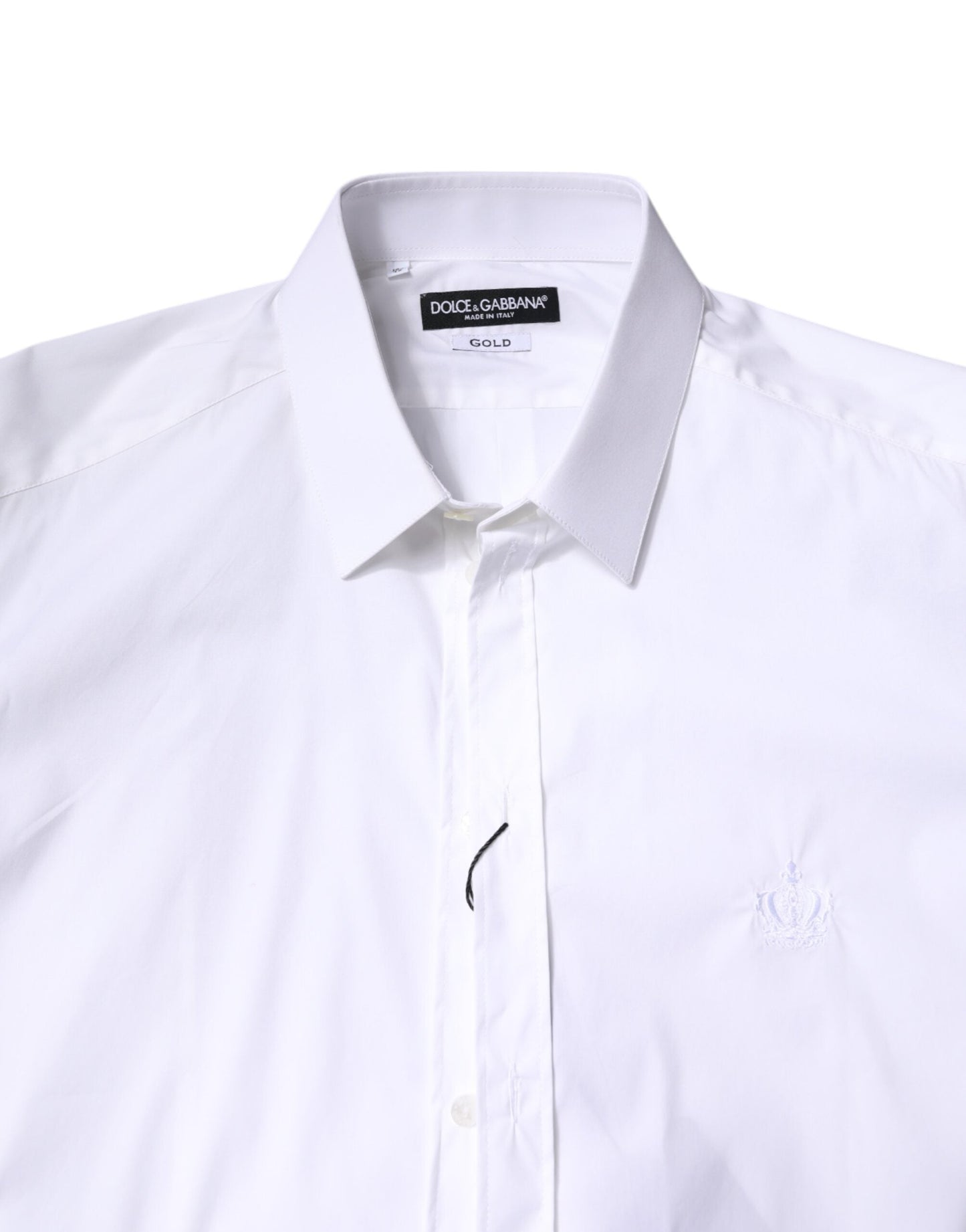 Dolce & Gabbana White Cotton GOLD Men Dress Formal Men's Shirt ()