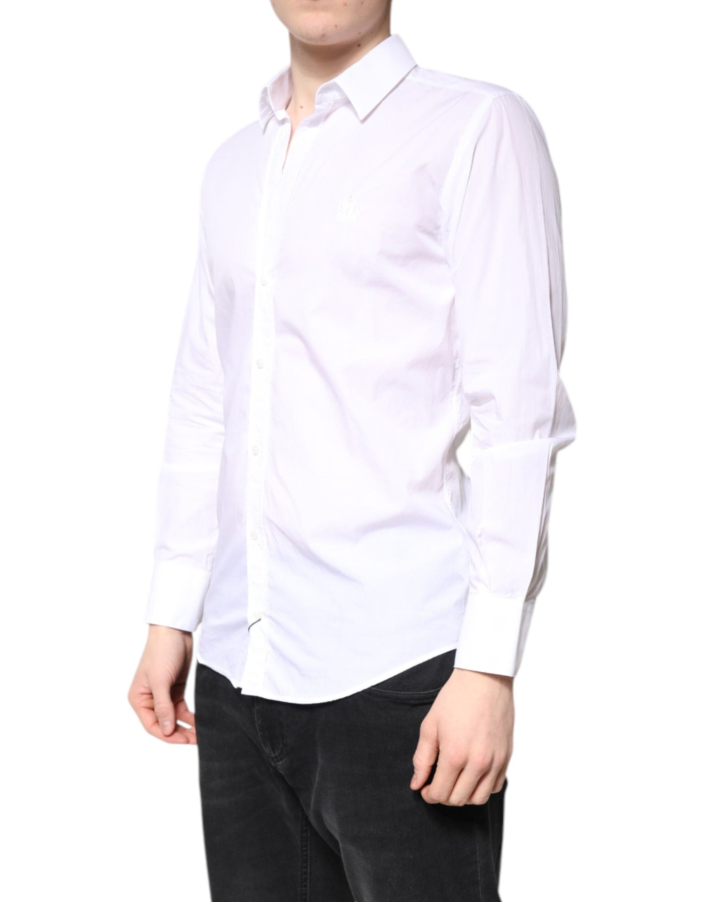 Dolce & Gabbana White MARTINI Cotton Men Formal Dress Men's Shirt ()