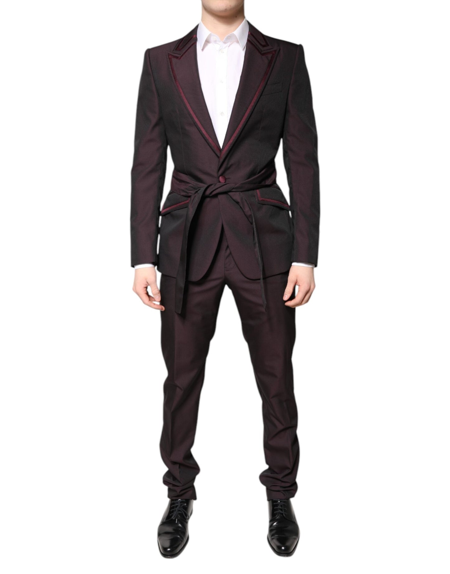 Dolce & Gabbana Maroon Single Breasted Formal 2 Piece Men's Suit