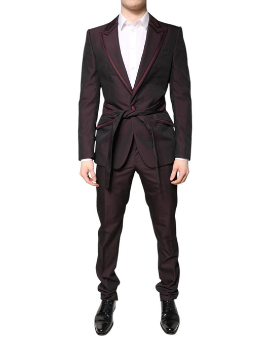 Dolce & Gabbana Maroon Single Breasted Formal 2 Piece Men's Suit
