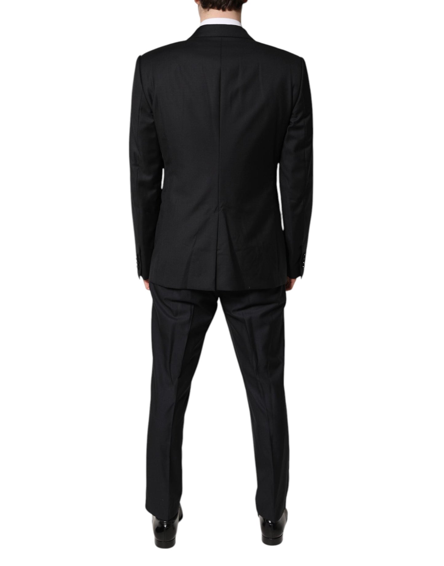 Dolce & Gabbana Black Double Breasted Formal 3 Piece Men's Suit