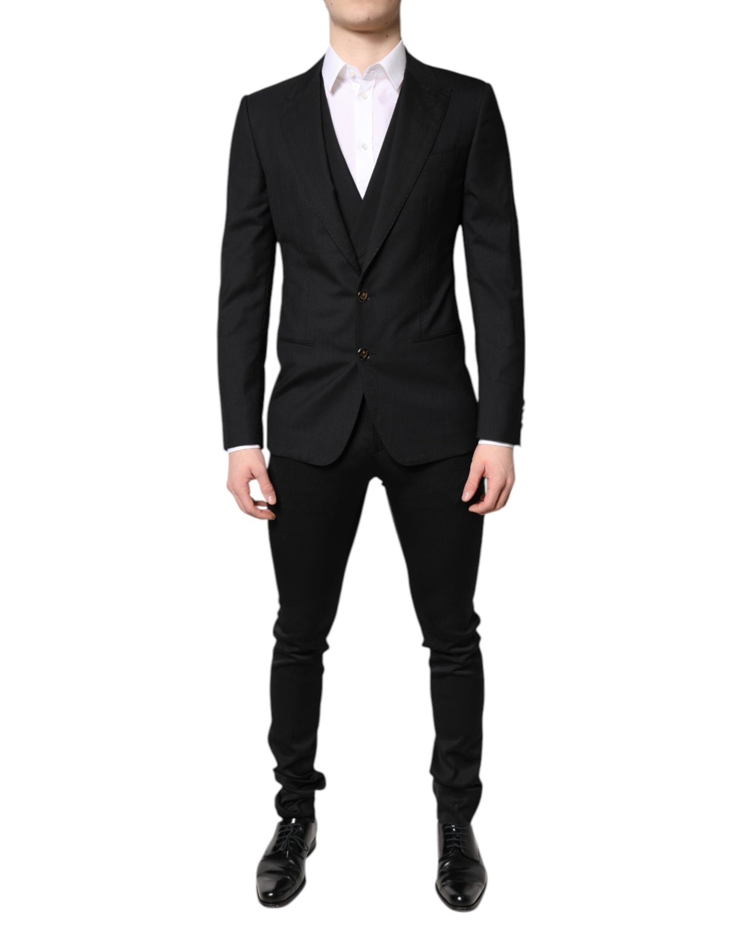 Dolce & Gabbana Black Single Breasted Formal Blazer with Men's Vest