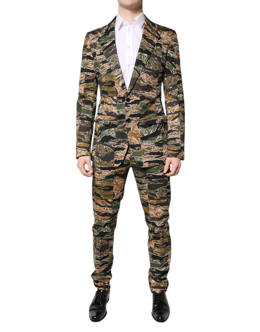 Dolce & Gabbana Multicolor TAORMINA Single Breasted 2 Piece Men's Suit