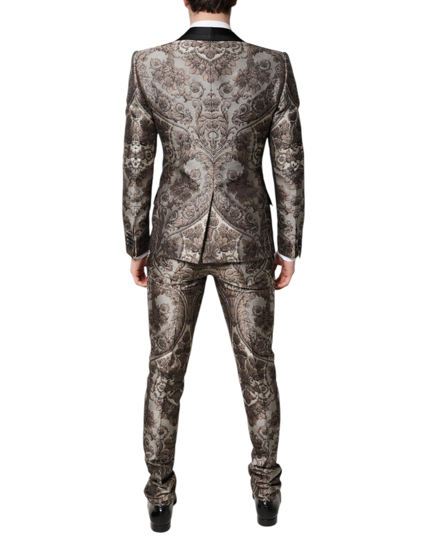 Dolce & Gabbana Multicolor Jacquard Single Breasted 3 Piece Men's Suit