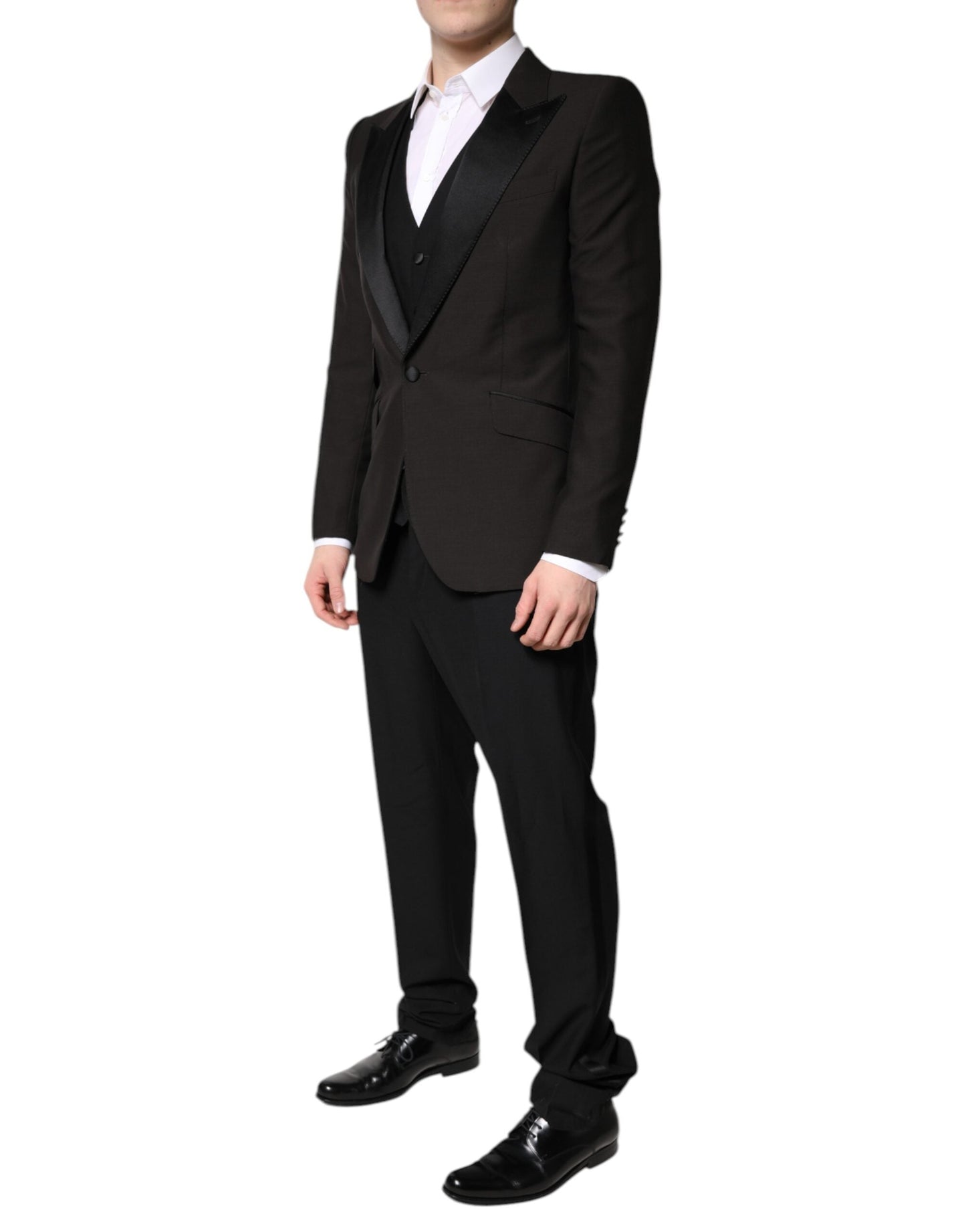 Dolce & Gabbana Black Single Breasted Formal 3 Piece Men's Suit