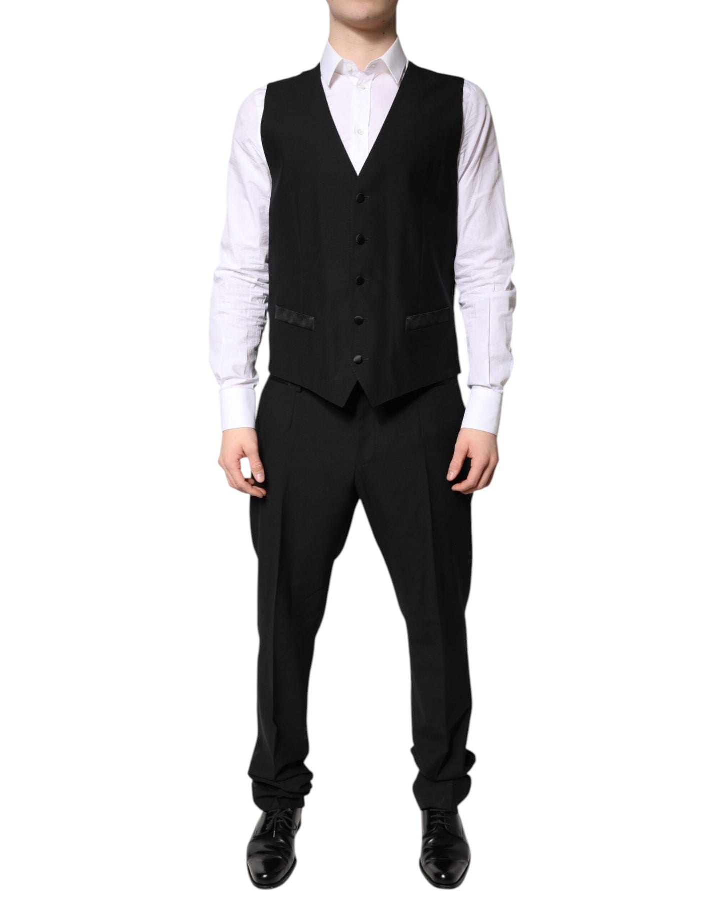 Dolce & Gabbana Black Single Breasted Formal 3 Piece Men's Suit