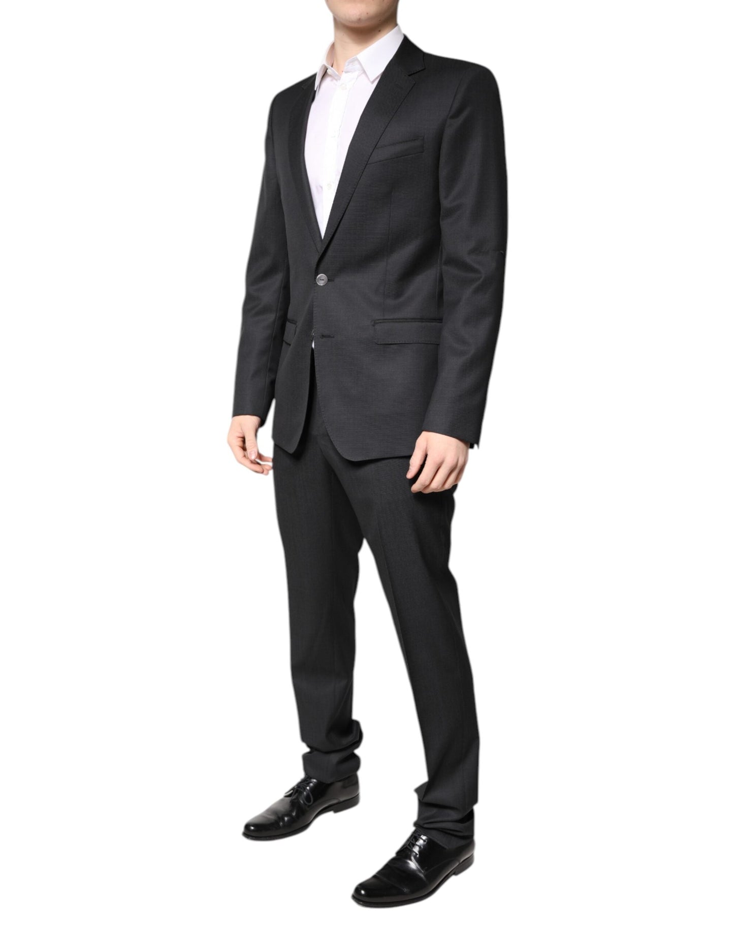 Dolce & Gabbana Dark Gray Wool Single Breasted 2 Piece Men's Suit ()