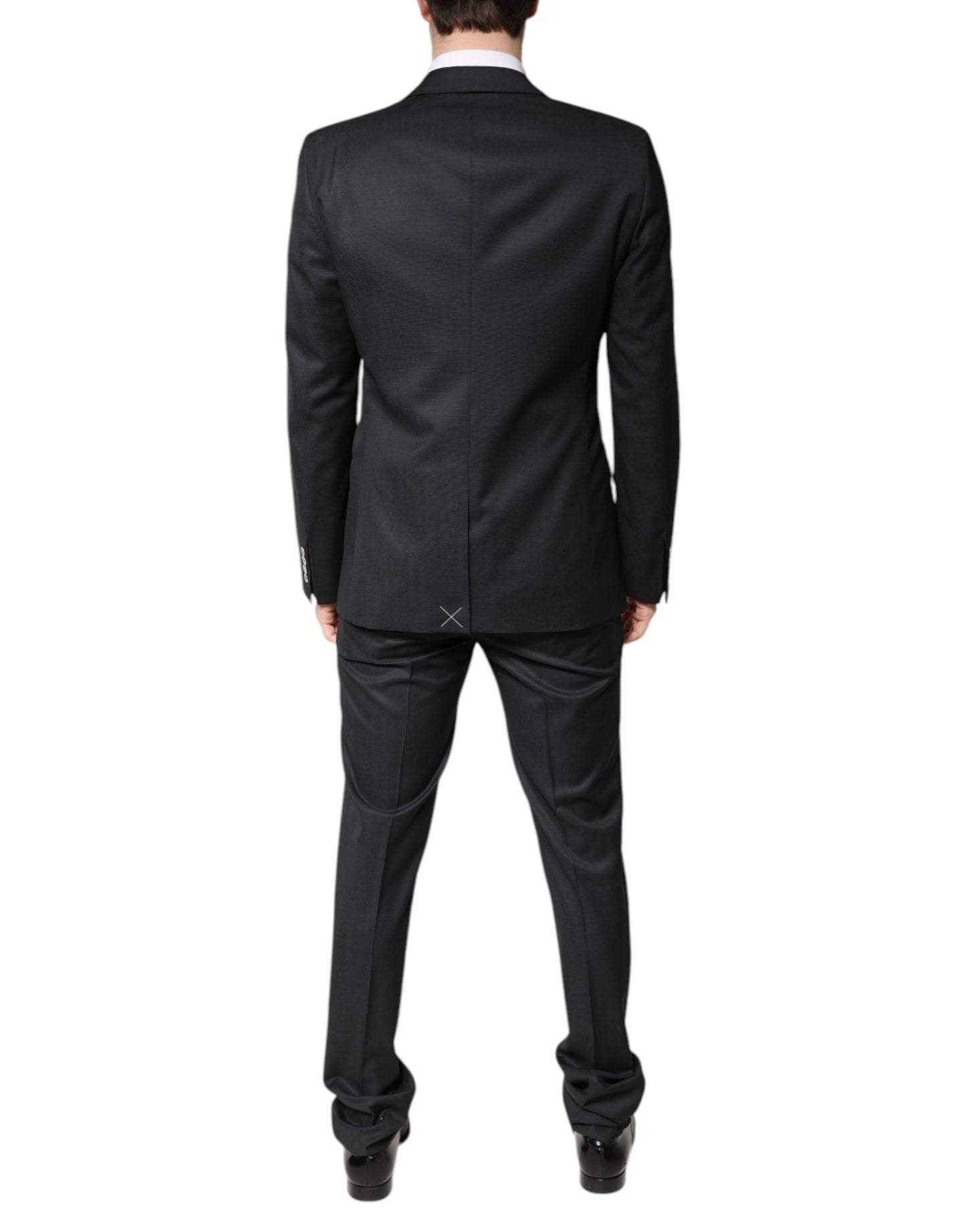Dolce & Gabbana Dark Gray Wool Single Breasted 2 Piece Men's Suit ()