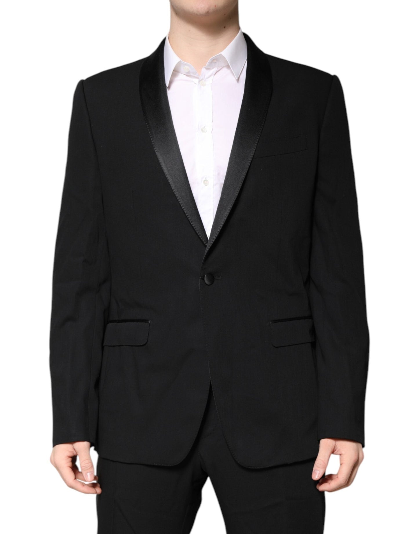 Dolce & Gabbana Black Wool Single Breasted 2 Piece Men's Suit