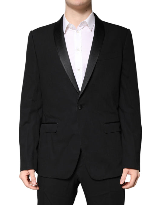 Dolce & Gabbana Black Wool Single Breasted 2 Piece Men's Suit