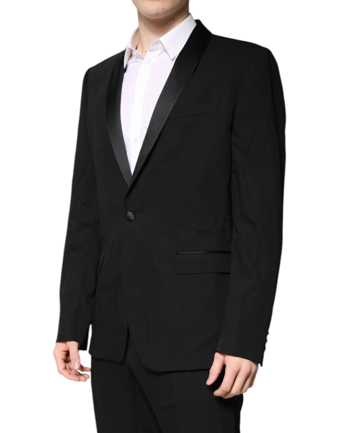 Dolce & Gabbana Black Wool Single Breasted 2 Piece Men's Suit
