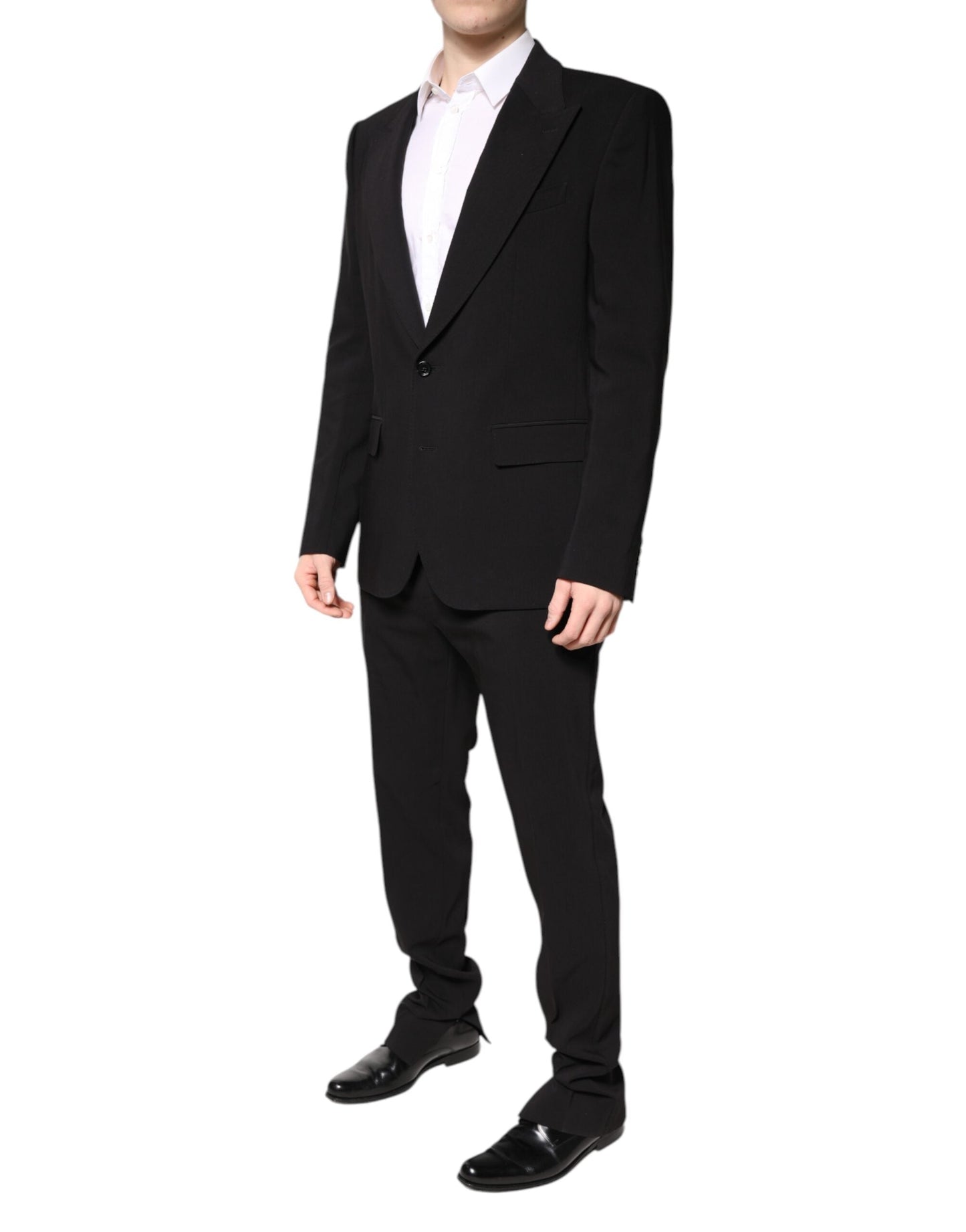 Dolce & Gabbana Black Cotton Single Breasted 2 Piece Men's Suit ()