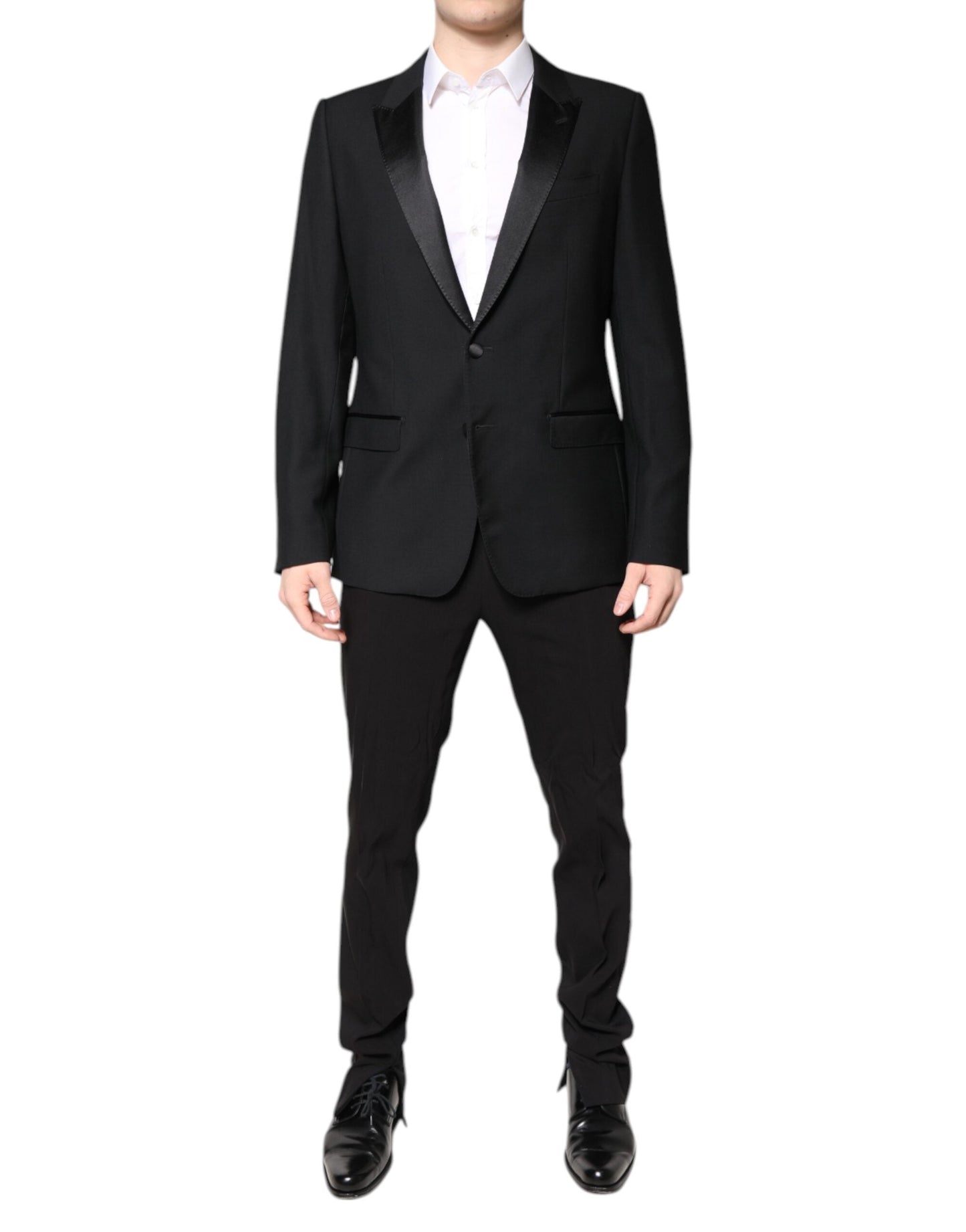 Dolce & Gabbana Black Wool Single Breasted 2 Piece Men's Suit