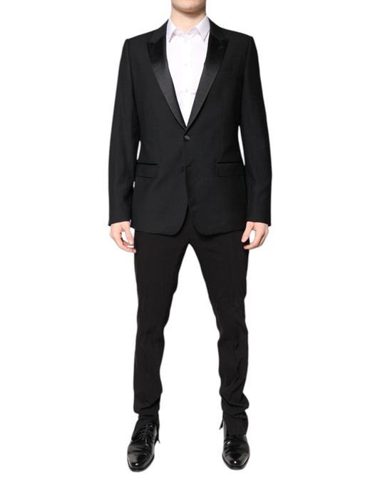 Dolce & Gabbana Black Wool Single Breasted 2 Piece Men's Suit