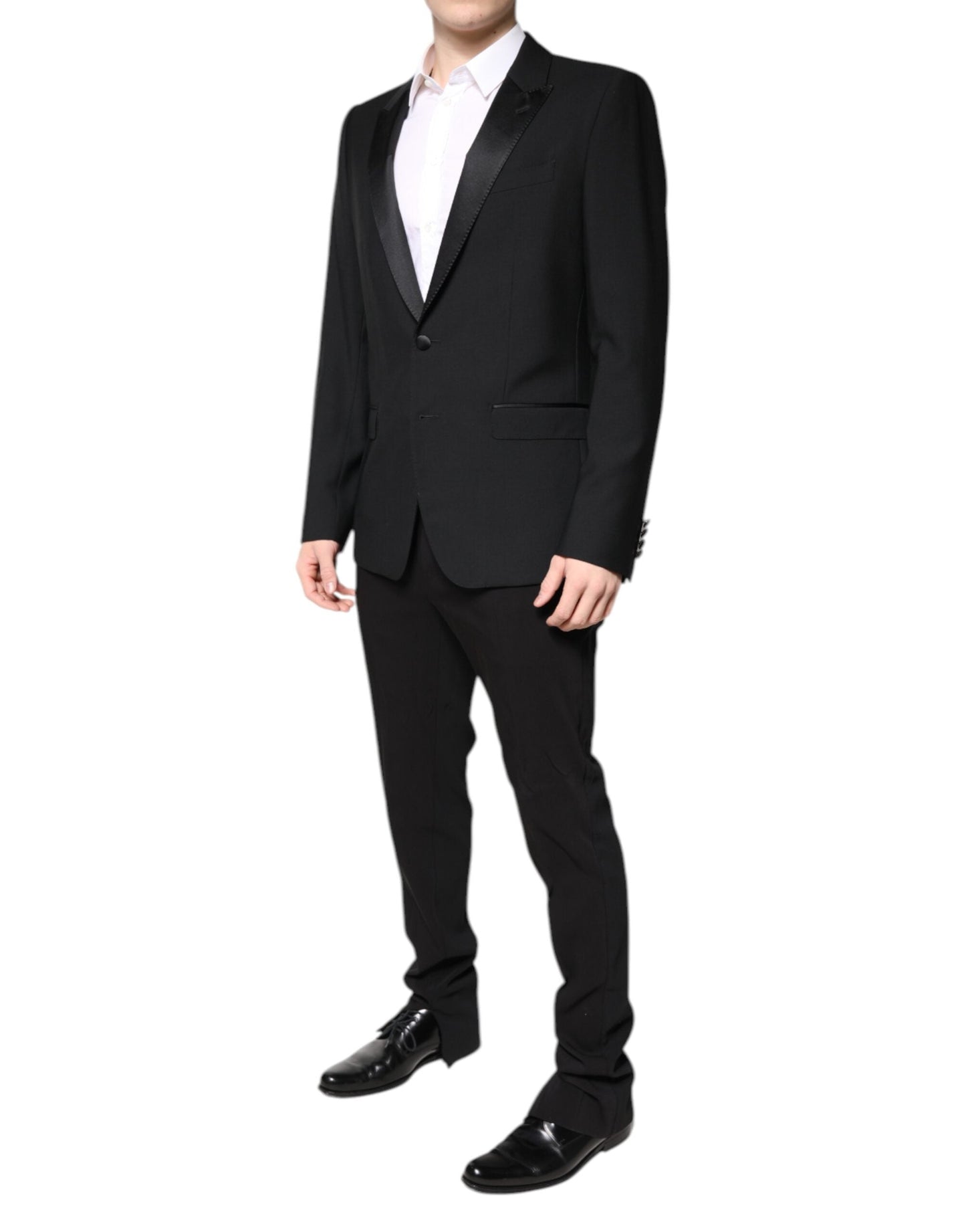 Dolce & Gabbana Black Wool Single Breasted 2 Piece Men's Suit