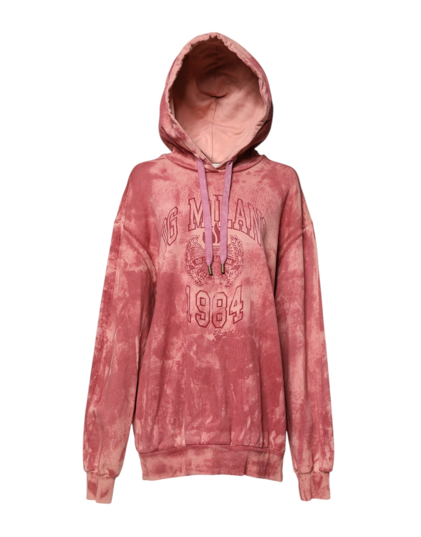 Dolce & Gabbana Pink Wash DG MILANO Hooded Pullover Women's Sweater ()