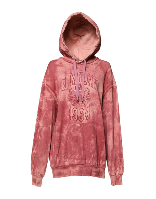 Dolce & Gabbana Pink Wash DG MILANO Hooded Pullover Women's Sweater ()