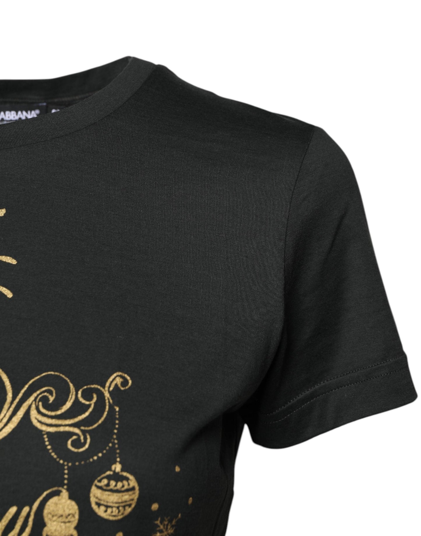 Dolce & Gabbana Black Cotton Round Neck Short Sleeve Women's T-shirt ()